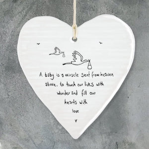 A Baby Is A Miracle Sent From Heaven Wobbly Ripple Heart | 9cm x 9cm - Give And Glow