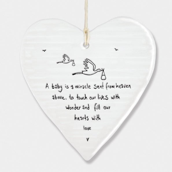 A Baby Is A Miracle Sent From Heaven Wobbly Ripple Heart | 9cm x 9cm - Give And Glow