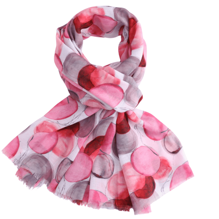 Abstract Dots Scarf Pink | 185cm x 80cm | Lightweight Polyester - Give And Glow