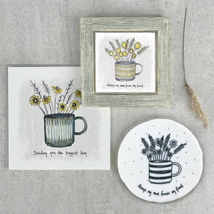 Always My Mum Forever My Friend – Round Ceramic Coaster | 10cm x 10cm - Give And Glow