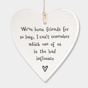 Bad Influence Friends Ceramic Heart | 9cm x 9cm - Give And Glow