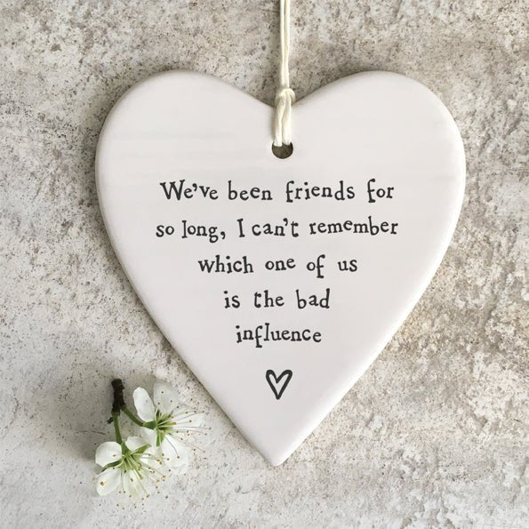 Bad Influence Friends Ceramic Heart | 9cm x 9cm - Give And Glow