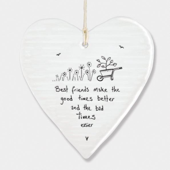 Best Friends Make The Good Times Better Wobbly Ripple Heart | 9cm x 9cm - Give And Glow