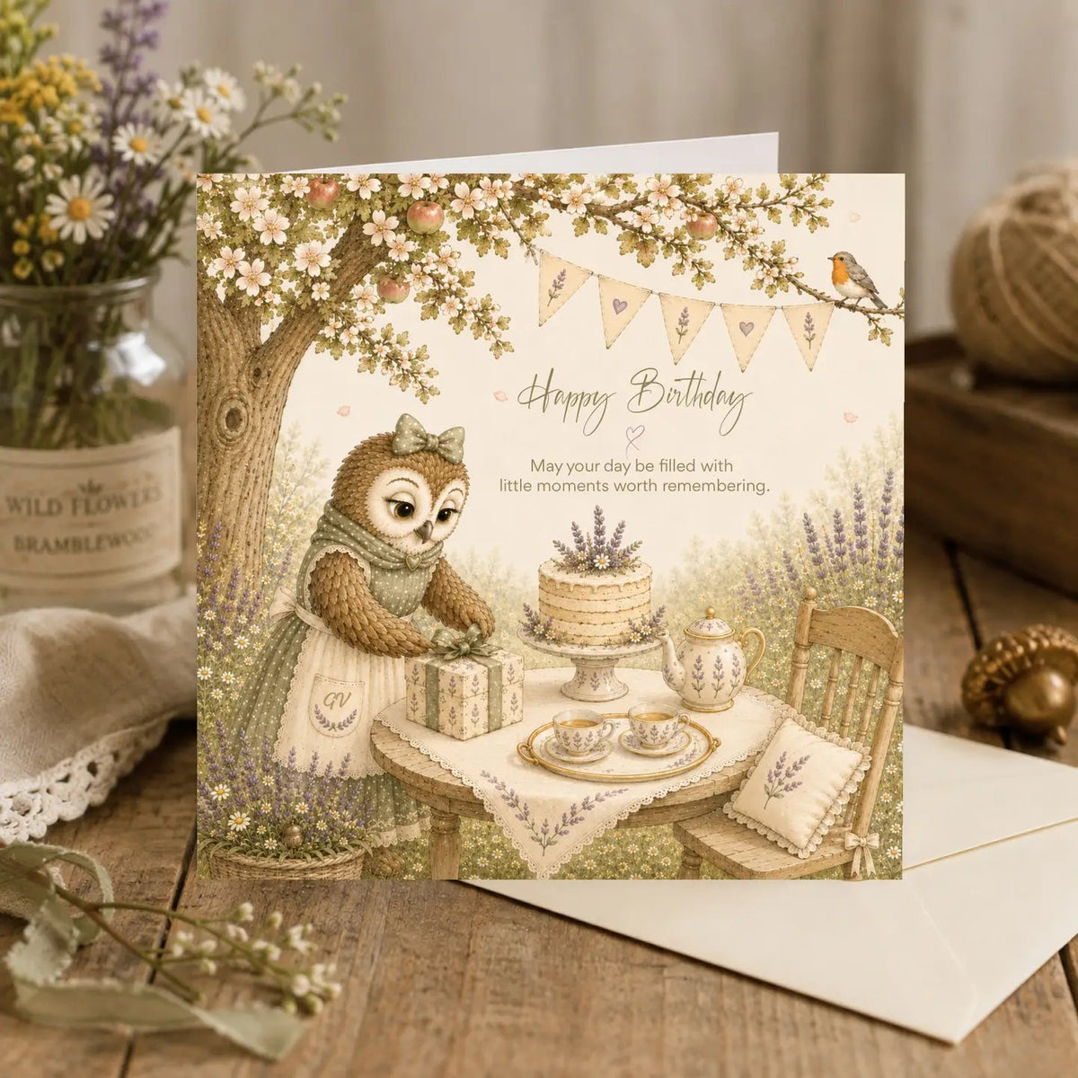 Bramblewood Greeting Card Olive the Owl Happy Birthday Wholesale 6 Pack - Give And Glow