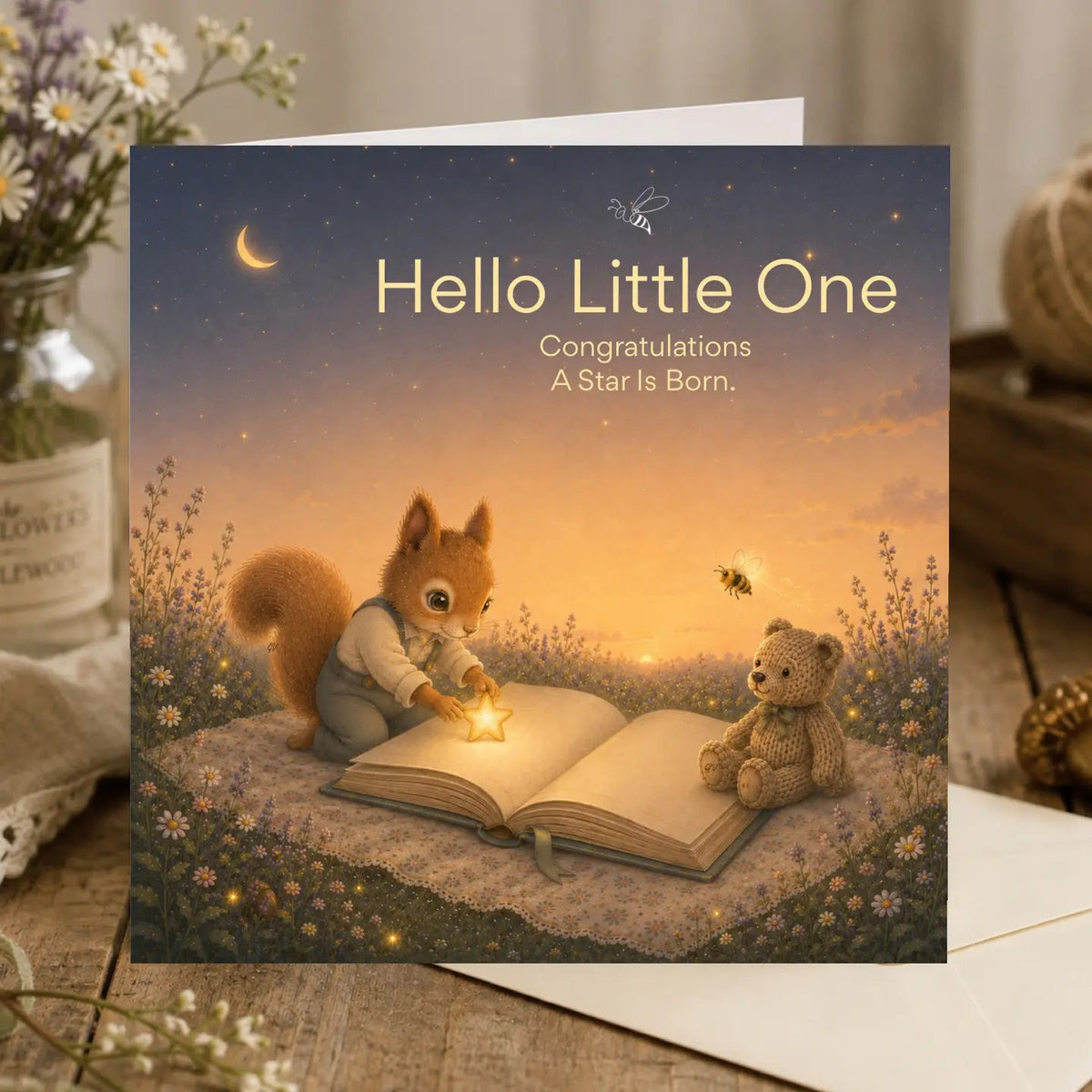Bramblewood Greeting Card Ronan the Red Squirrel New Baby Wholesale 6 Pack - Give And Glow