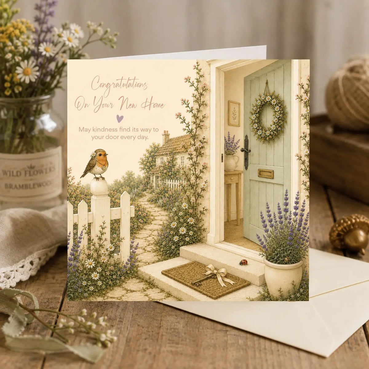 Bramblewood Greeting Card Rosie the Robin New Home Wholesale 6 Pack - Give And Glow