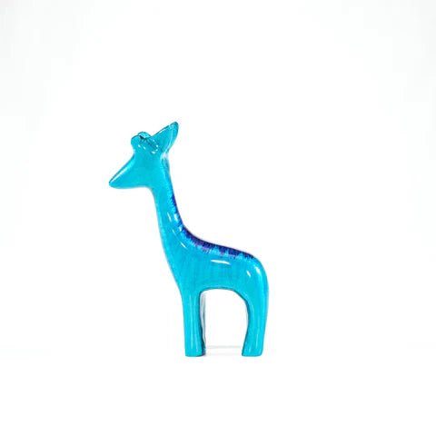 Brushed Aqua Giraffe Medium Ornament | 12cm | Recycled Aluminium - Give And Glow
