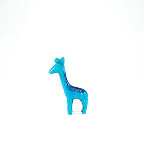 Brushed Aqua Giraffe Small Ornament | 9cm | Recycled Aluminium - Give And Glow