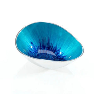 Brushed Aqua Oval Bowl Small | 15cm x 11cm | Recycled Aluminium - Give And Glow