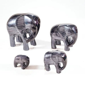 Brushed Black Elephant Medium Ornament | 7cm | Recycled Aluminium - Give And Glow