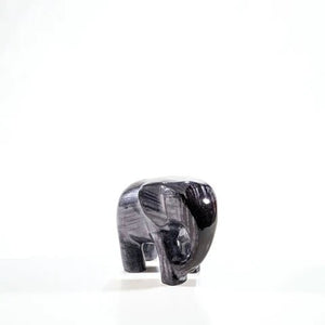 Brushed Black Elephant Medium Ornament | 7cm | Recycled Aluminium - Give And Glow