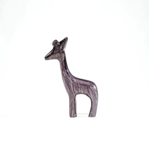 Brushed Black Giraffe Medium Ornament | 12cm | Recycled Aluminium - Give And Glow