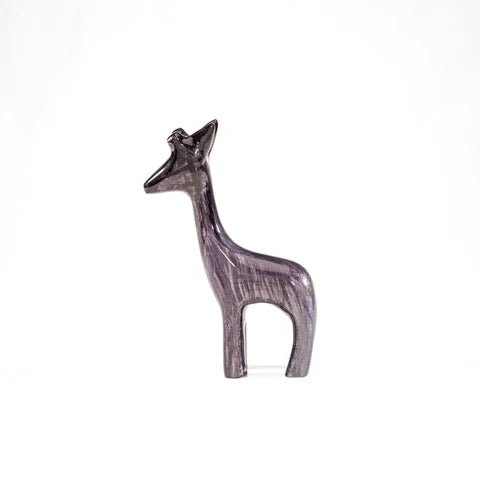 Brushed Black Giraffe Medium Ornament | 12cm | Recycled Aluminium - Give And Glow