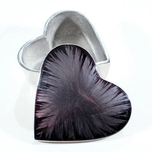 Brushed Black Heart Trinket Box | 10cm x 9.5cm | Recycled Aluminium - Give And Glow