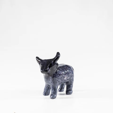 Brushed Black Highland Cow Medium Ornament | 7.5cm | Recycled Aluminium - Give And Glow