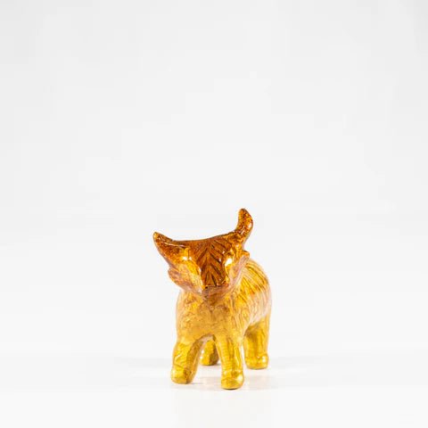 Brushed Gold Highland Cow Medium Ornament | 7.5cm | Recycled Aluminium - Give And Glow