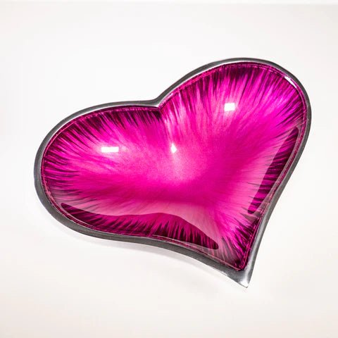 Brushed Pink Heart Dish Large | 25cm x 24cm | Recycled Aluminium - Give And Glow