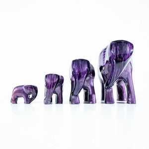 Brushed Purple Elephant Medium Ornament | 7cm | Recycled Aluminium - Give And Glow