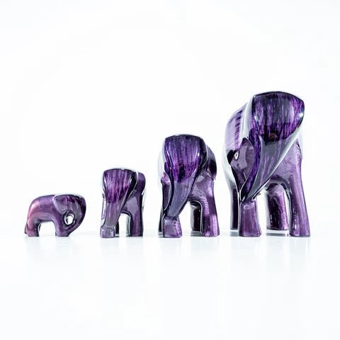 Brushed Purple Elephant Medium Ornament | 7cm | Recycled Aluminium - Give And Glow