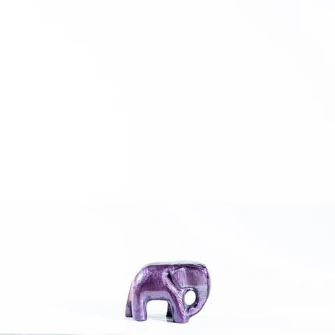 Brushed Purple Elephant Small Ornament | 5cm | Recycled Aluminium - Give And Glow