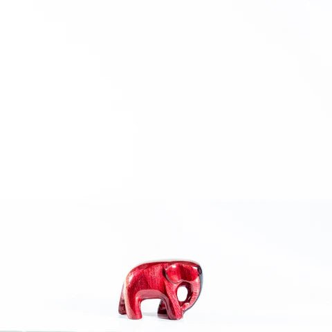 Brushed Red Elephant Small Ornament | 5cm | Recycled Aluminium - Give And Glow