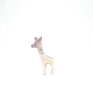 Brushed Silver Giraffe Small Ornament | 9cm | Recycled Aluminium - Give And Glow