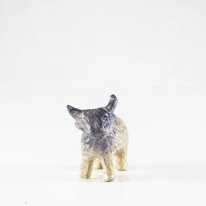 Brushed Silver Highland Cow Medium Ornament | 7.5cm | Recycled Aluminium - Give And Glow