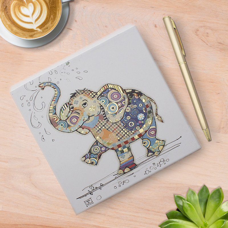 Bug Art Eddie Elephant Memo Pad with Pen – 14cm x 14cm - Give And Glow