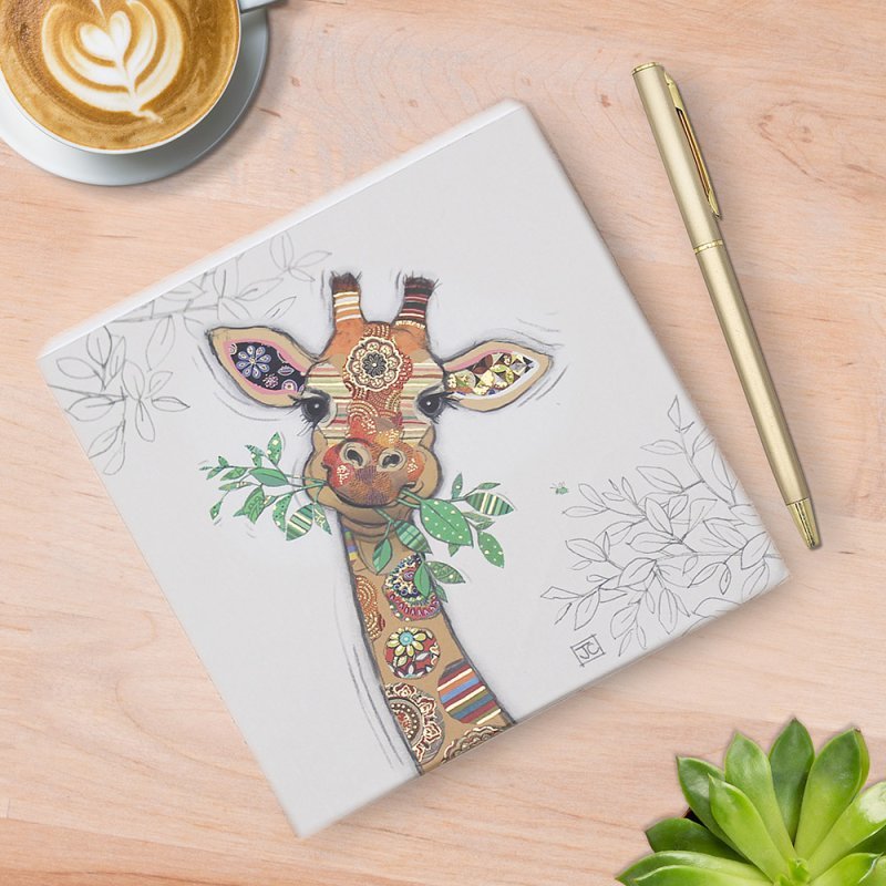 Bug Art Gina Giraffe Memo Pad with Pen – 14cm x 14cm - Give And Glow