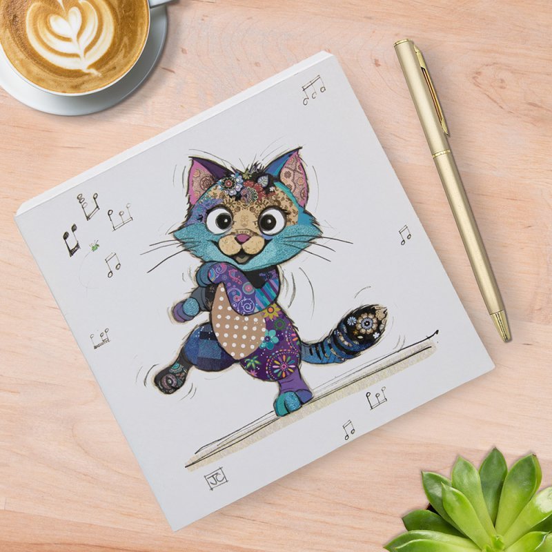 Bug Art Keira Kitten Memo Pad with Pen – 14cm x 14cm - Give And Glow