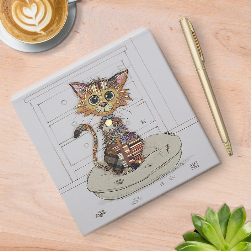 Bug Art Kimba Kitten Memo Pad with Pen – 14cm x 14cm - Give And Glow