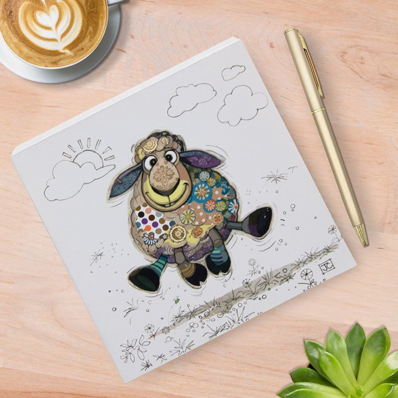 Bug Art Sasha Sheep Memo Pad with Pen – 14cm x 14cm - Give And Glow