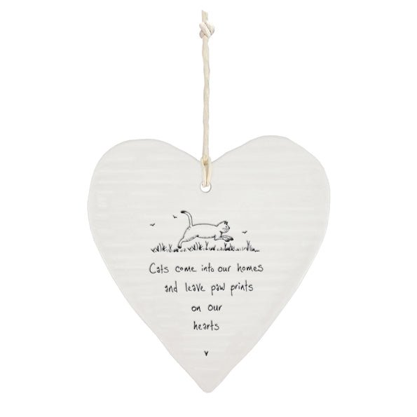 Cat Paw Prints On Hearts Wobbly Ripple Heart | 9cm x 9cm - Give And Glow