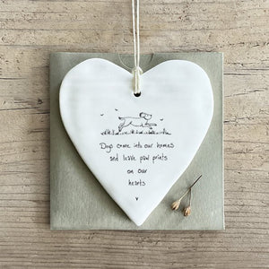 Dog Paw Prints On Hearts Wobbly Ripple Heart | 9cm x 9cm - Give And Glow