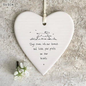 Dog Paw Prints On Hearts Wobbly Ripple Heart | 9cm x 9cm - Give And Glow