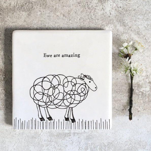 Ewe Are Amazing – Square Ceramic Coaster | 10.5cm - Give And Glow