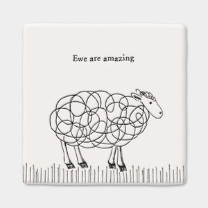 Ewe Are Amazing – Square Ceramic Coaster | 10.5cm - Give And Glow