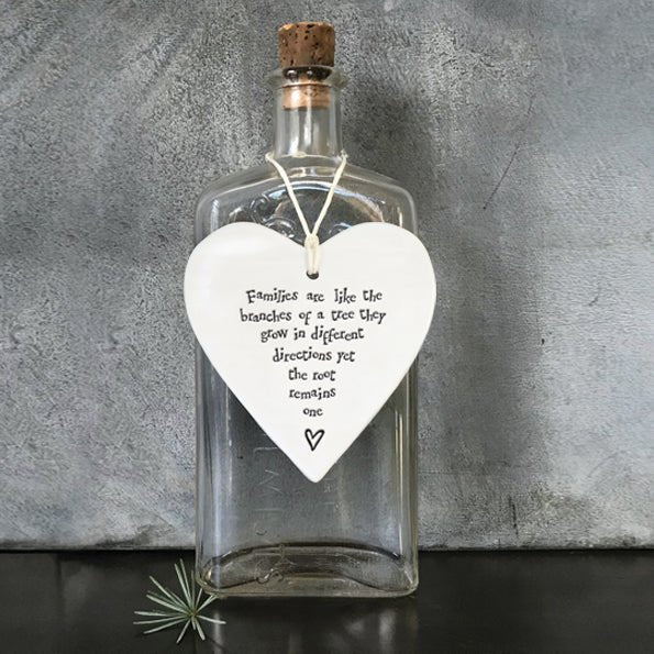 Families Like Branches Ceramic Heart | 9cm x 9.5cm - Give And Glow