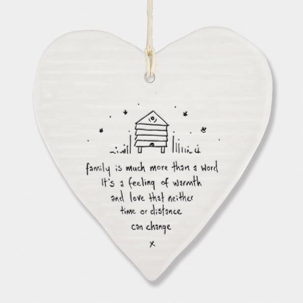 Family Is Much More Than A Word Wobbly Ripple Heart | 9cm x 9cm - Give And Glow