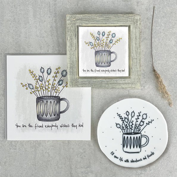 Fill Your Life With Adventures – Round Ceramic Coaster | 10cm x 10cm - Give And Glow