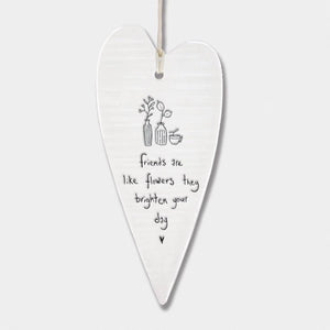 Friends Are Like Flowers Long Wobbly Ripple Heart | 6cm x 13.7cm - Give And Glow