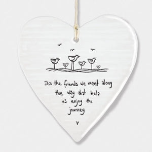 Friends We Meet Along The Way Wobbly Ripple Heart | 9cm x 9cm - Give And Glow