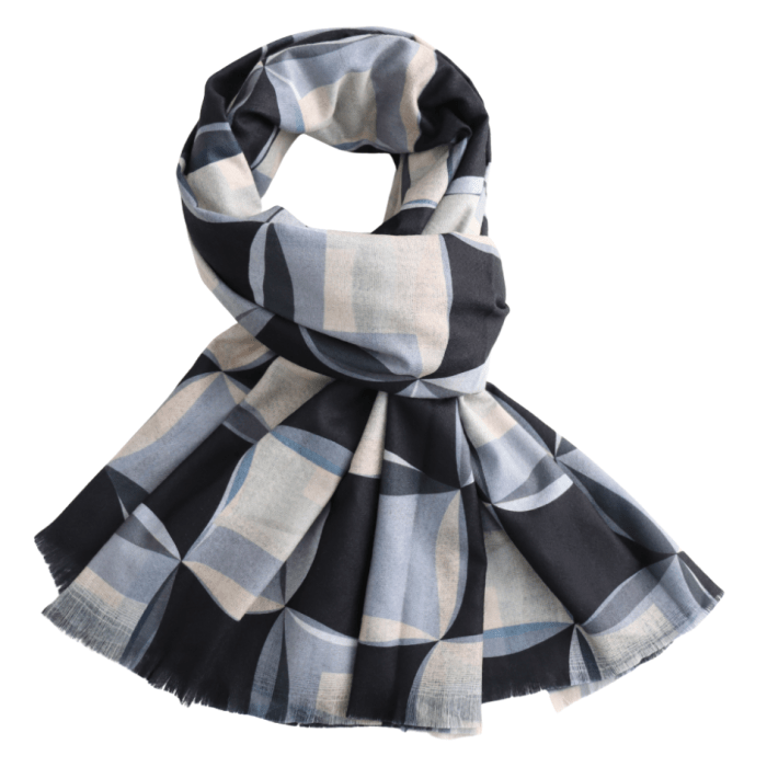 Geo Scarf Black | 185cm x 80cm | Lightweight Polyester - Give And Glow