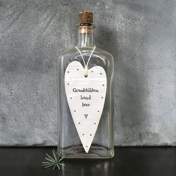 Grandchildren Loved Here Long Wobbly Ripple Heart | 6cm x 13.7cm - Give And Glow