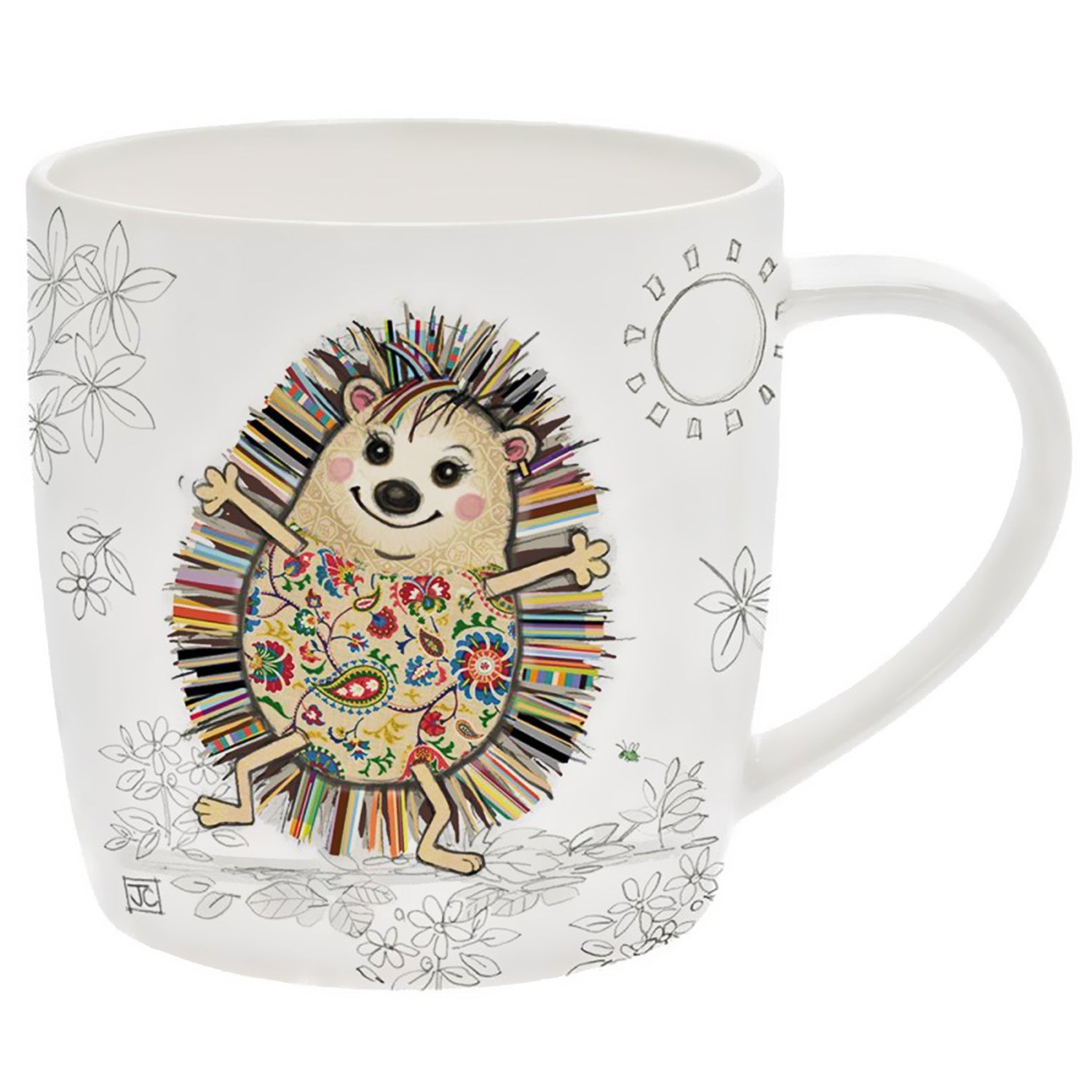 Hattie Hedgehog Bug Art Mug | 300ml Ceramic Character Mug - Give And Glow