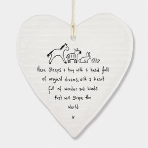 Here Sleeps A Boy Full Of Magical Wobbly Ripple Heart | 9cm x 9cm - Give And Glow