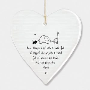 Here Sleeps A Girl Full Of Dreams Wobbly Ripple Heart | 9cm x 9cm - Give And Glow