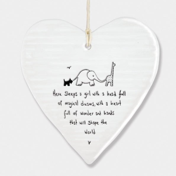Here Sleeps A Girl Full Of Dreams Wobbly Ripple Heart | 9cm x 9cm - Give And Glow