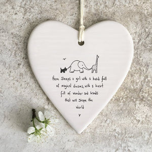 Here Sleeps A Girl Full Of Dreams Wobbly Ripple Heart | 9cm x 9cm - Give And Glow