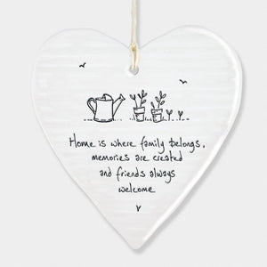 Home Is Where Family Belongs Wobbly Ripple Heart | 9cm x 9cm - Give And Glow